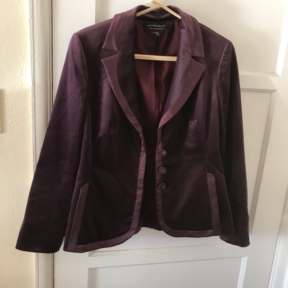 Hilton Hollis Textured Purple Blazer, Size 8, EUC